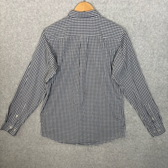 Brooks Brothers Long Sleeve Gingham Button Down Cotton Shirt-Navy/White-Men XL - Picture 5 of 6